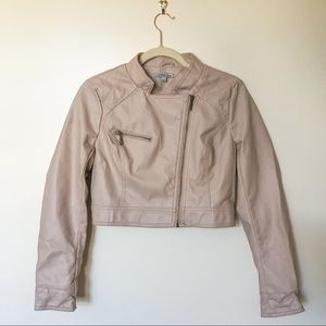 [Charlotte Russe] Blush Faux Leather Crop Jacket